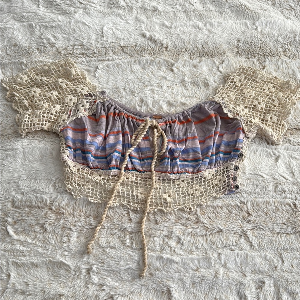 Stylish Free People Crochet Crop Top
